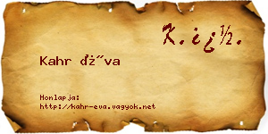 Kahr Éva névjegykártya