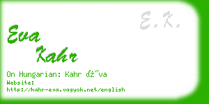 eva kahr business card